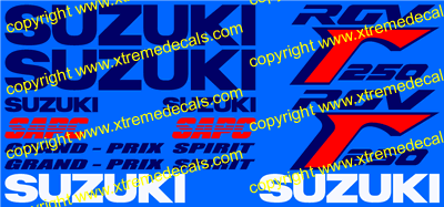 Suzuki RGV 250 Decal Set 1991 Style